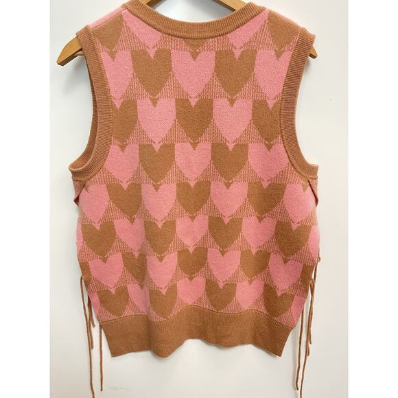 Kerri Rosenthal Heart In Check Cashmere Sweater Vest Sz S - Picture 5 of 5